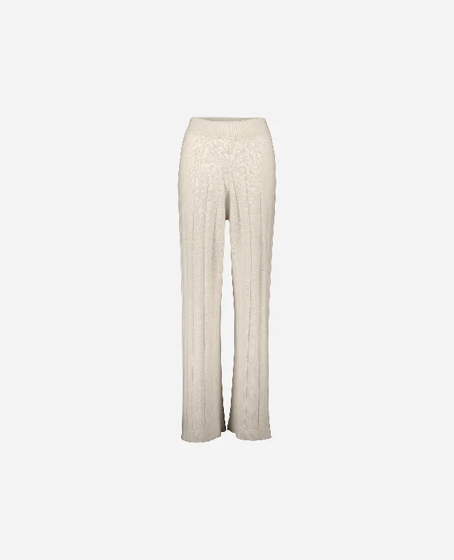 Hose aus Cashmere-Mischung in Creme