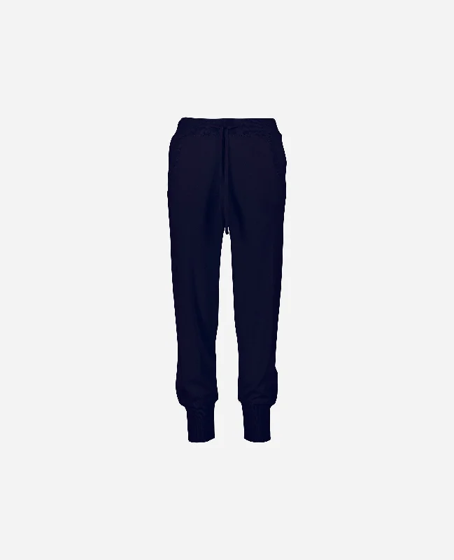 Hose aus Cashmere-Mischung in Navy