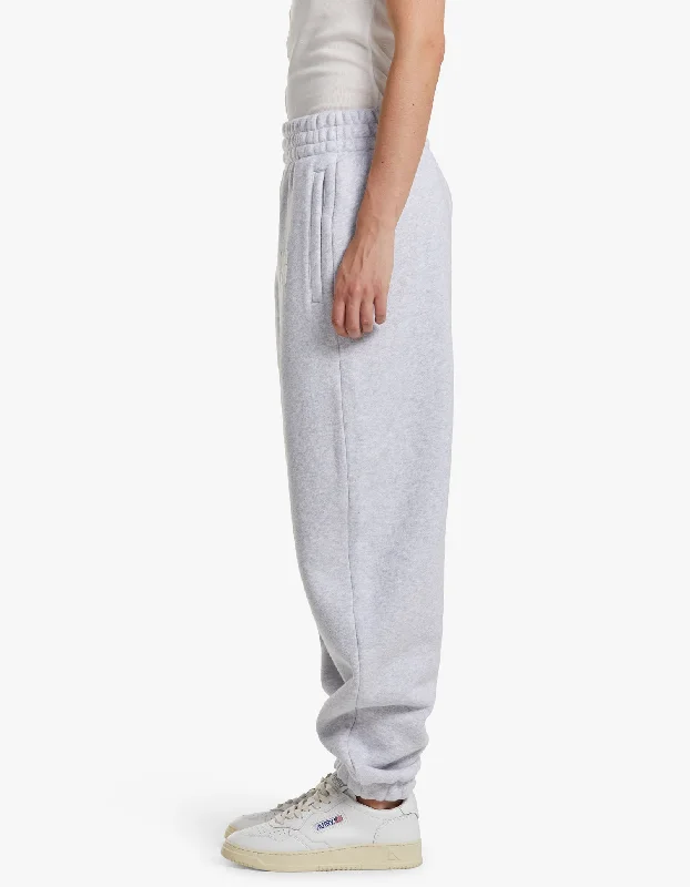 Essential Terry Classic Sweatpant W/ Puff Paint Logo - Light Heather Grey