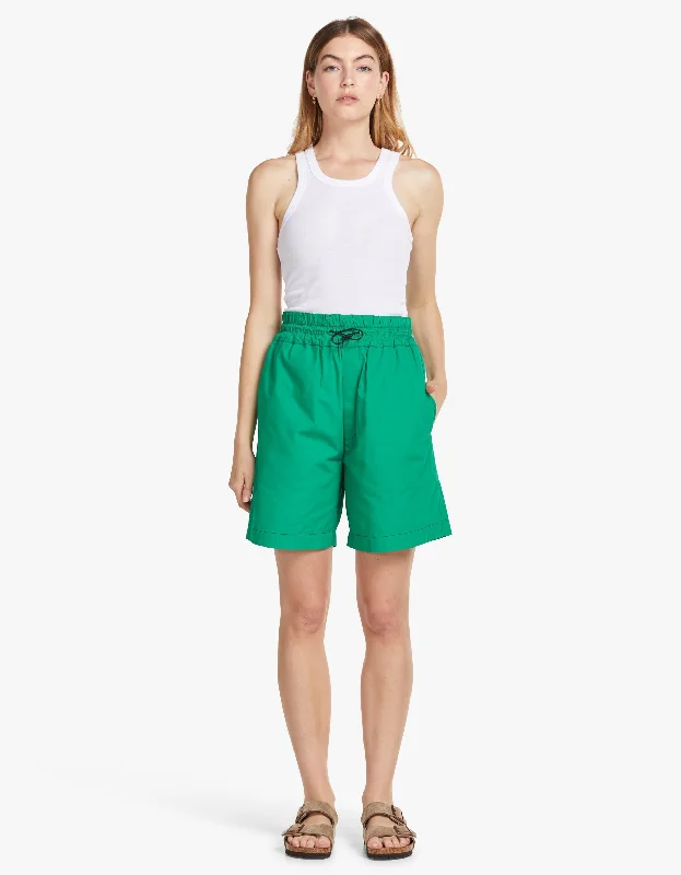 Athletic Poplin Short - Emerald