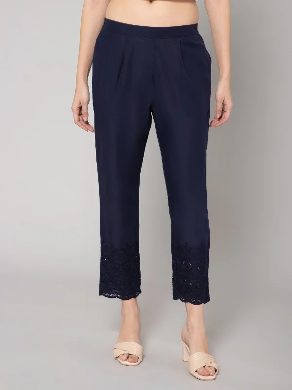 Cantabil Women Navy Pant