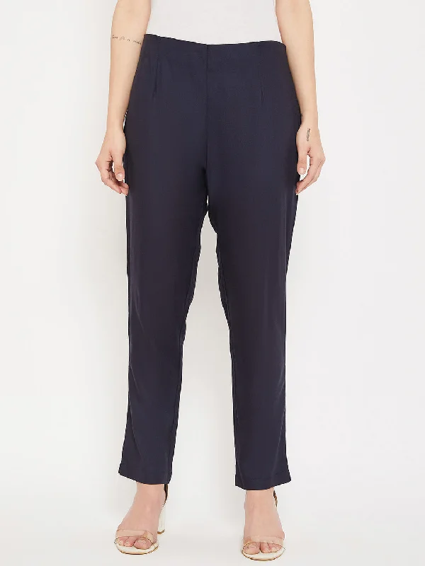 Cantabil Women Navy Pant