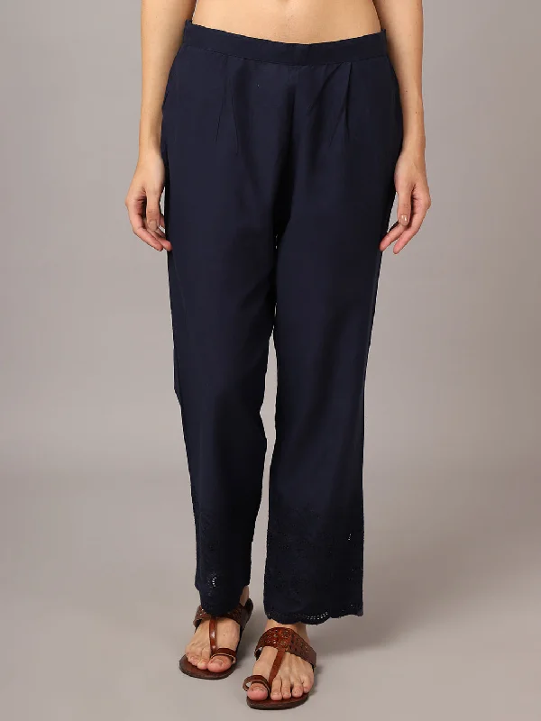 Cantabil Women Navy Pant