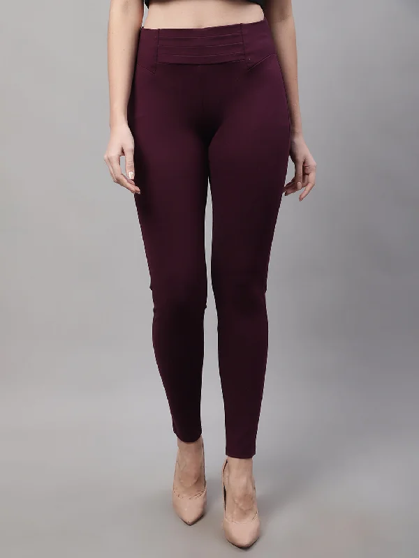 Cantabil Women Wine Jeggings