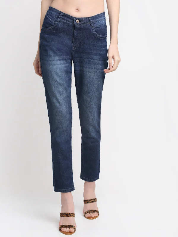 Cantabil Women's Dark Indigo Jeans