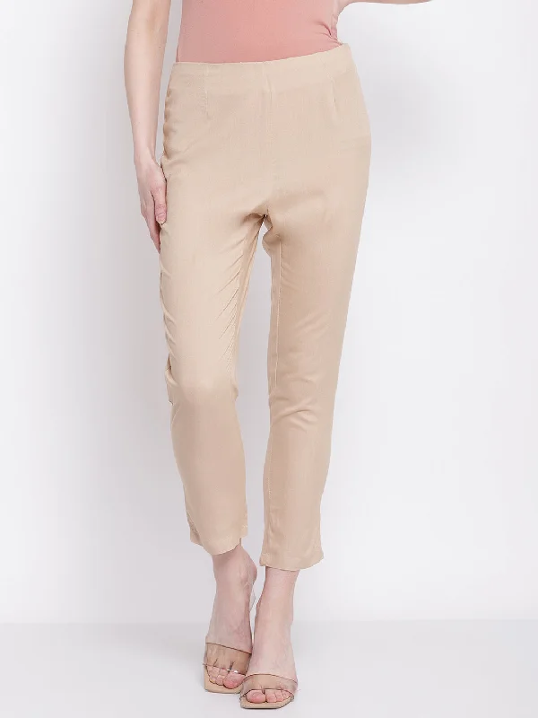 Cantabil Women's Ethnic Beige Pant