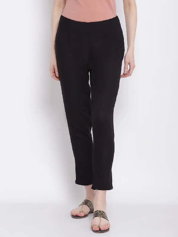 Cantabil Women's Ethnic Black Pant