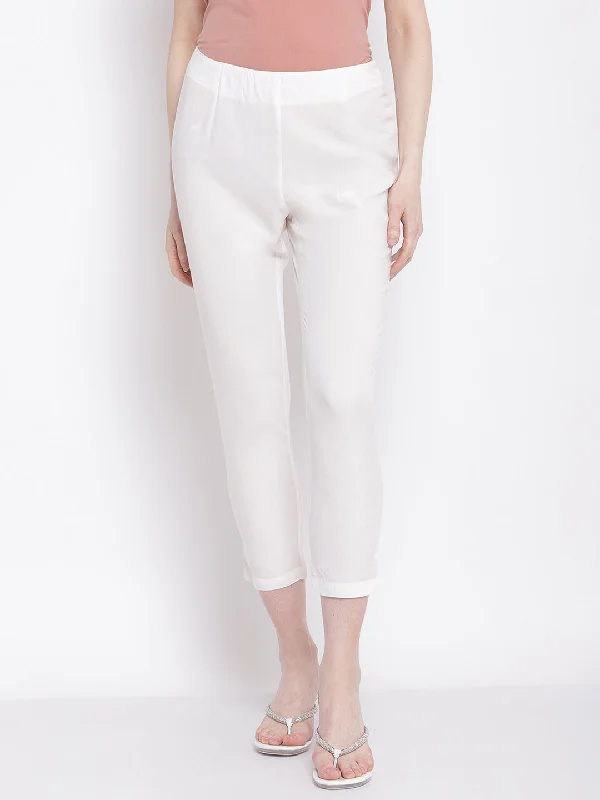 Cantabil Women's Ethnic Off White Pant