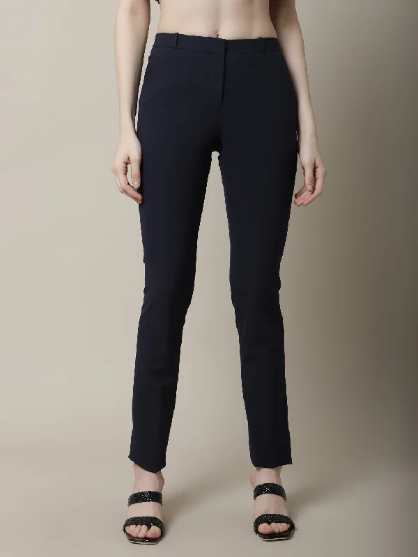 Cantabil Women's Navy Formal Trousers