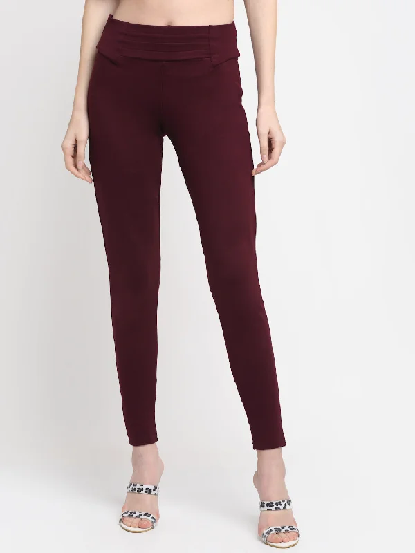 Cantabil Women's Wine Jeggings