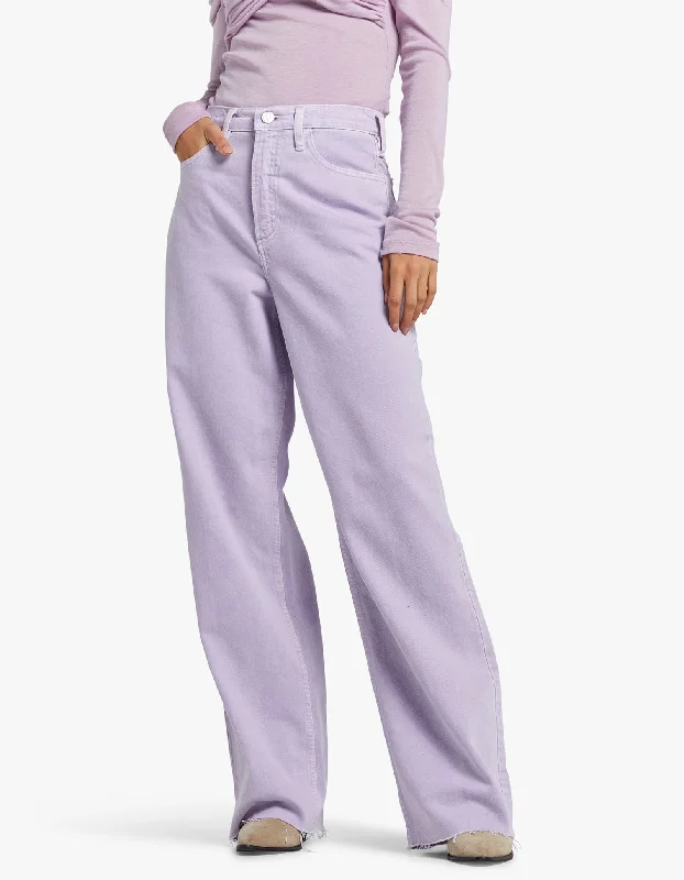 Le High N Tight Wide Leg Raw Aw - Washed Lilac