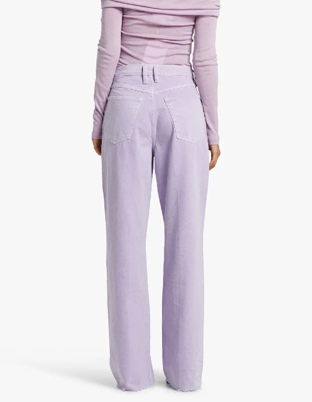 Le High N Tight Wide Leg Raw Aw - Washed Lilac