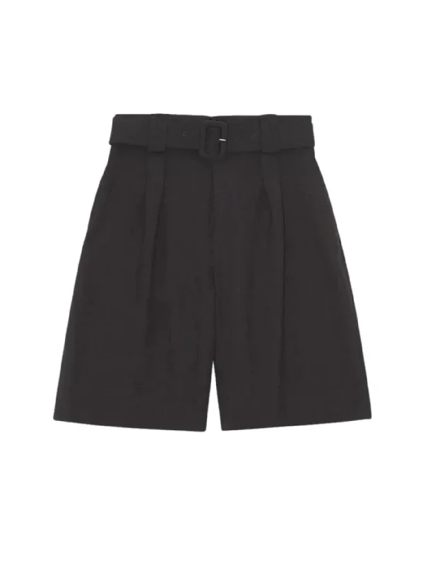 Ganni Drapey Structure Belt Wide Shorts