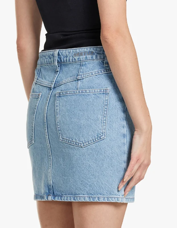 LeiaGZ Mw Mini Skirt - Washed Mid Blue