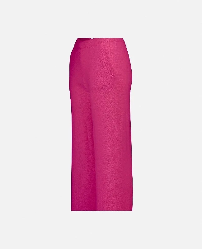 Hose aus Cashmere in Rose - Lockerer Schnitt