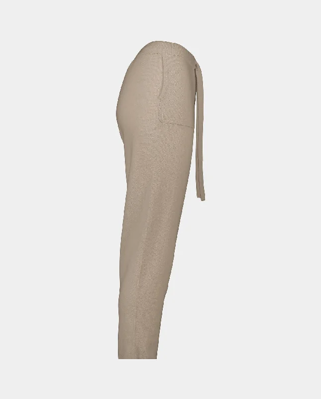 Hosen aus Cashmere-Mischung in Beige - Lockerer Schnitt