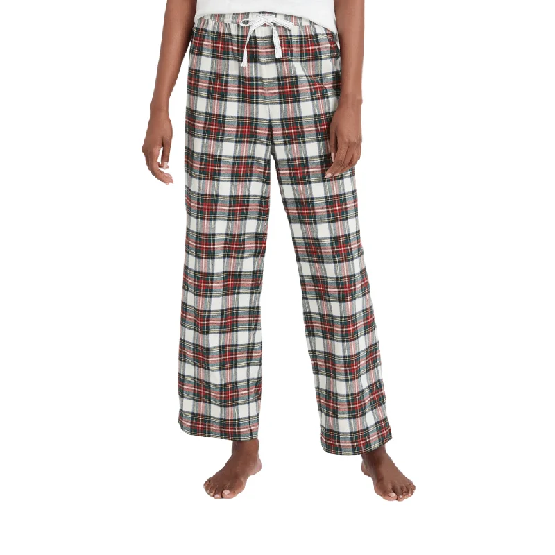 White Plaid Flannel Pajama Pants