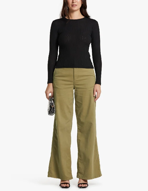 Sofie Wide Leg Chino - Khaki