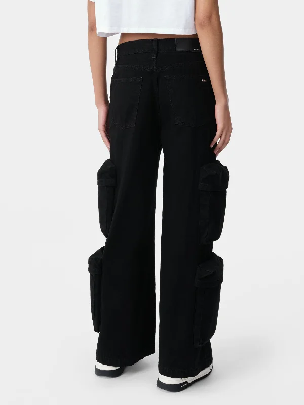 WOMEN - WOMEN'S BAGGY CARGO JEAN - Black OD