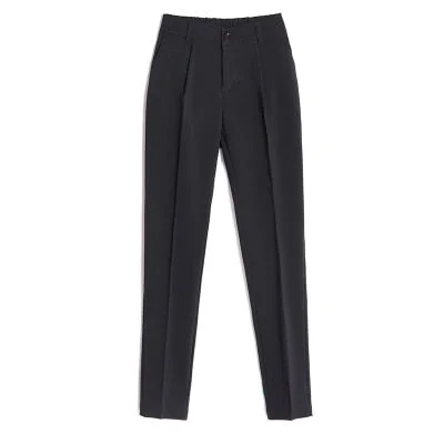 Women's Casual Harem pants Spring Summer Fashion Loose Ankle-length Trousers Female Classic High Elastic Waist Black Camel Beige