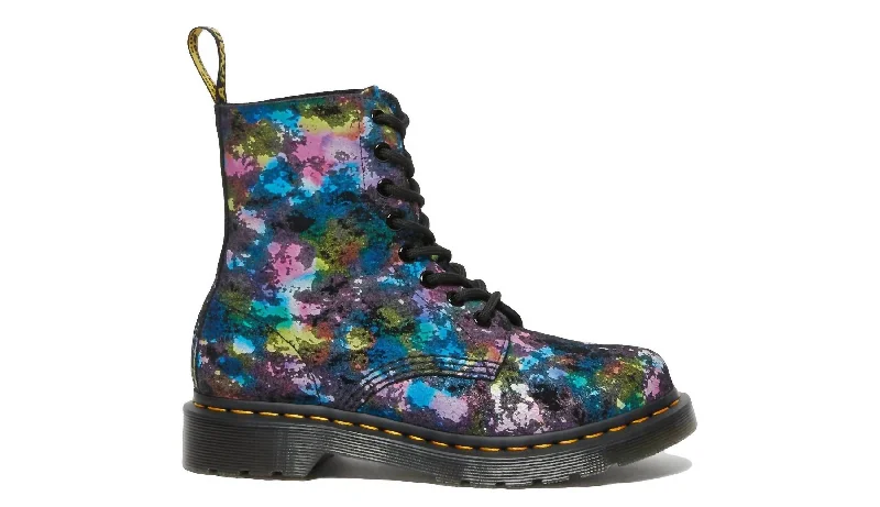 1460 Pascal Tutti Fruity Suede In Black Multi Suede