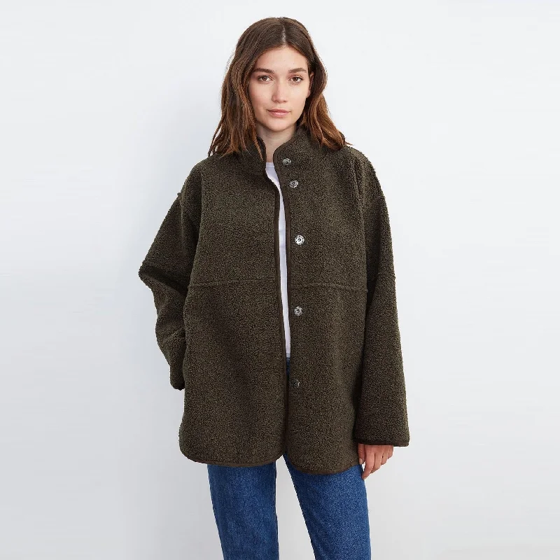 Albany Reversible Sherpa Jacket (Olive)