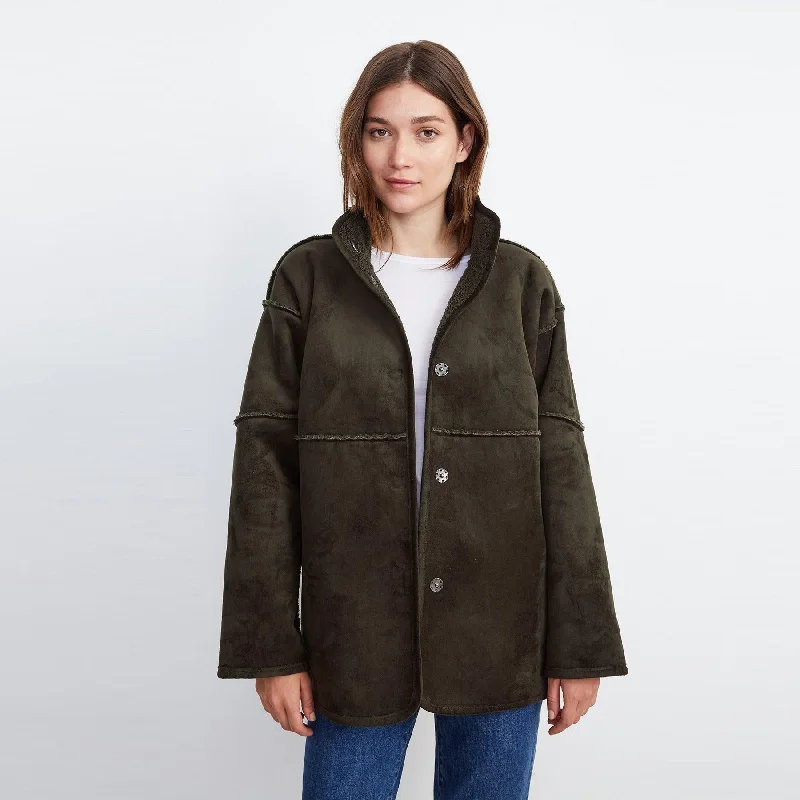 Albany Reversible Sherpa Jacket (Olive)