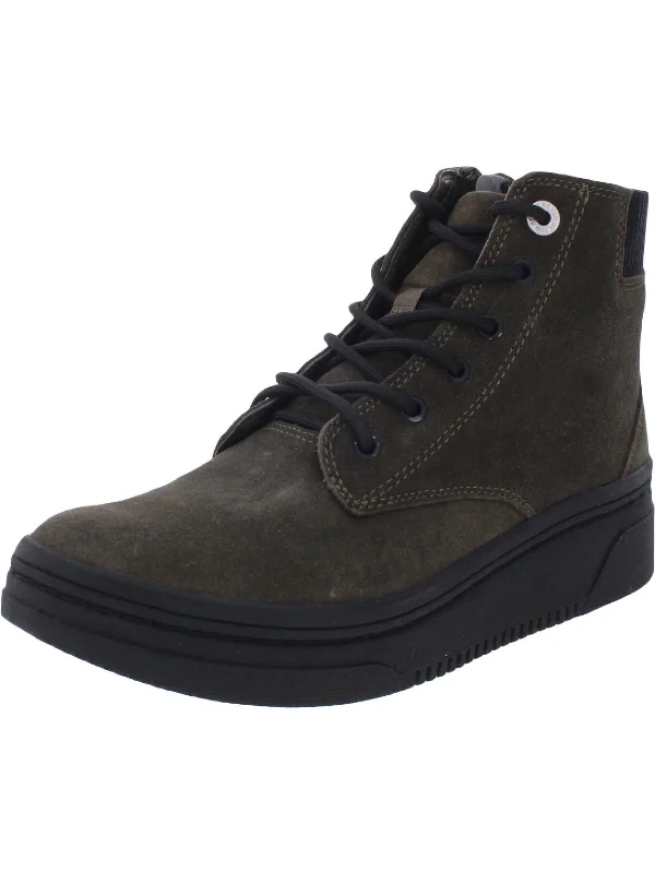 Everlast Womens Faux Suede Zip Combat & Lace-up Boots