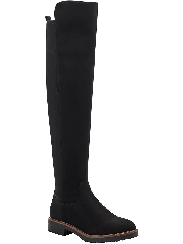 Faithe  Womens Narrow Calf Pull On Over-The-Knee Boots