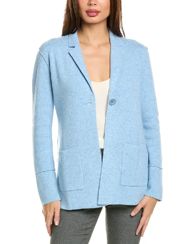 Forte Cashmere Notch Collar Cashmere Cardigan Blazer