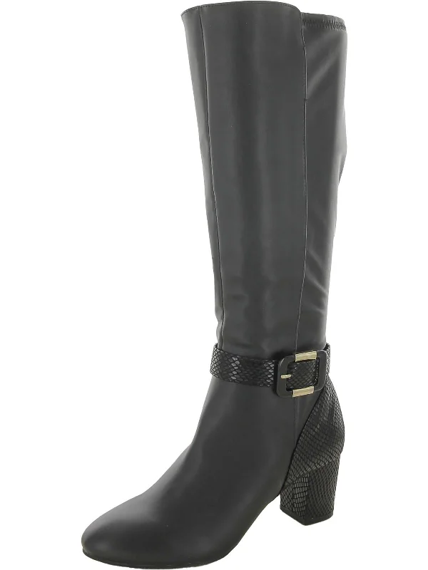 Isabell Womens Faux Leather Tall Knee-High Boots