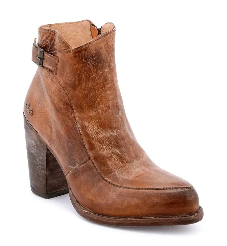 Isla Bootie In Tan Rustic White