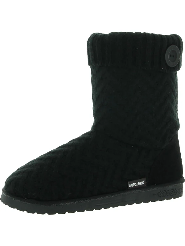 Janet Womens Water Resistant Knit Ankle Boots