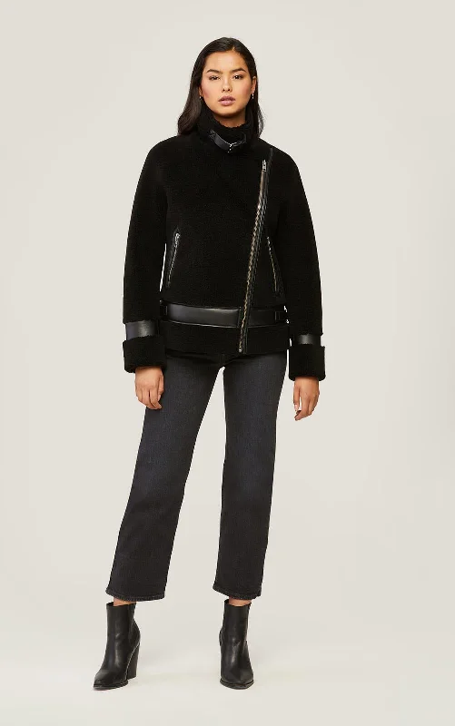 Linnea Faux Sherpa Jacket (Black)