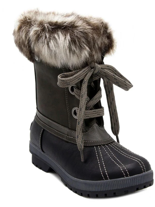 Milly Womens Faux Leather Cold Weather Winter & Snow Boots