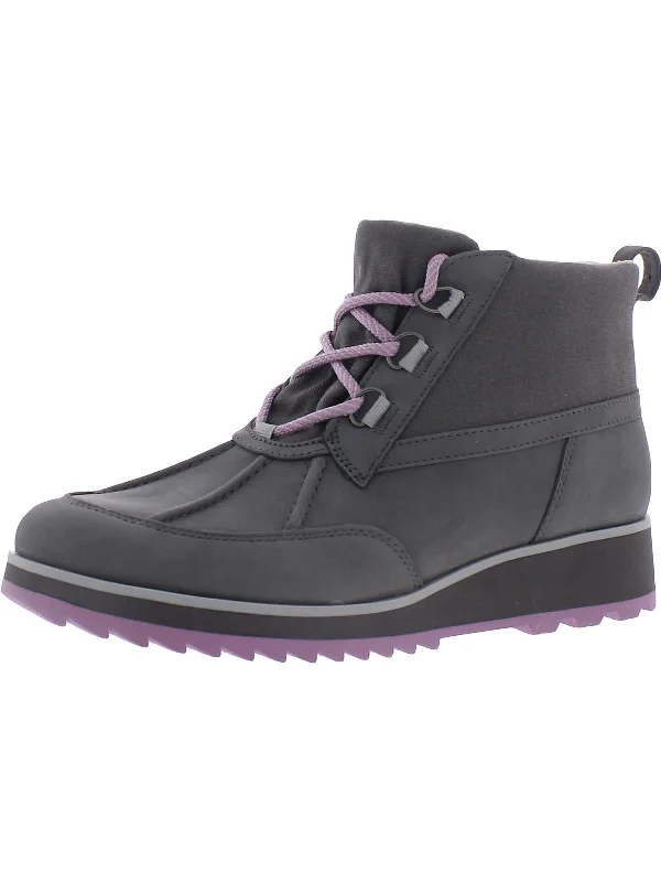 Nolan Womens Leather Waterproof Combat & Lace-up Boots