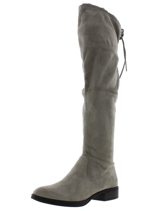 Peyton Womens Faux Suede Knee-High Riding Boots