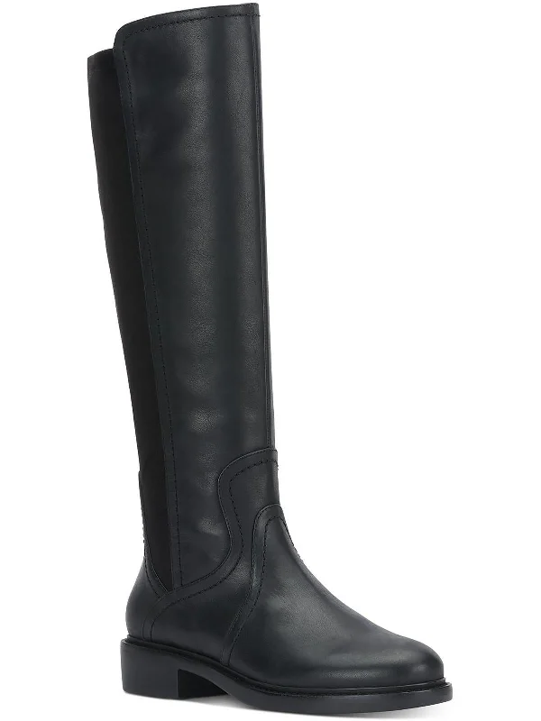 Quenbew Womens Leather Tall Knee-High Boots