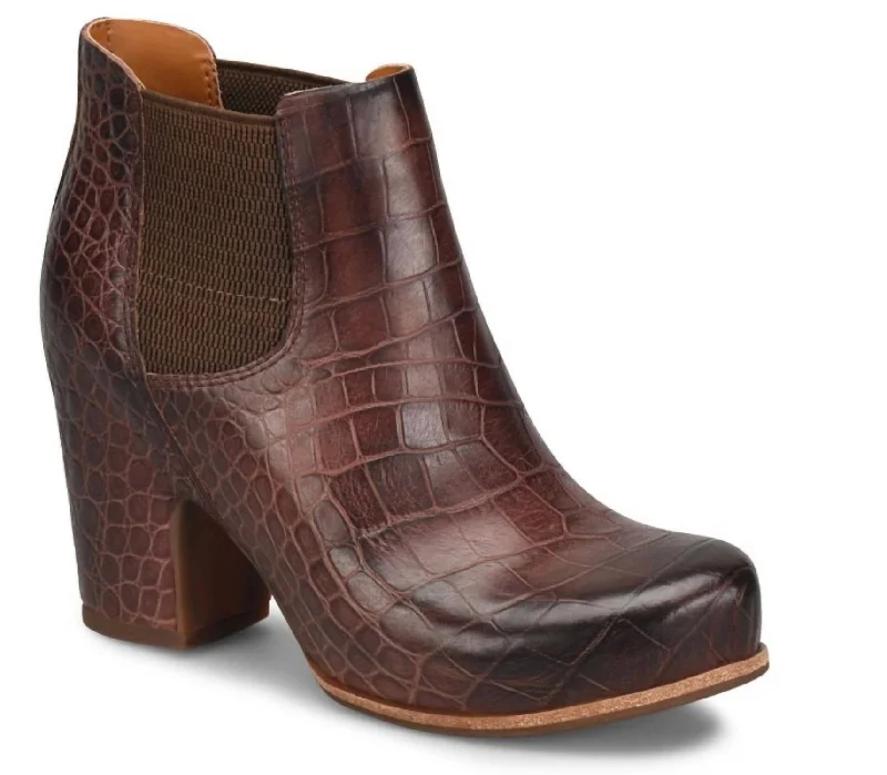 Shirome Bootie In Brown Croc