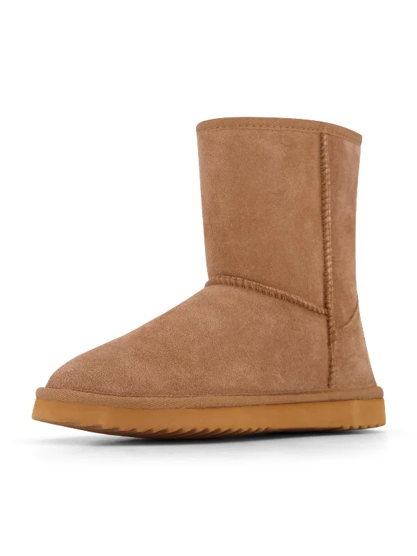 Sophie Lo Womens Suede Winter Shearling Boots