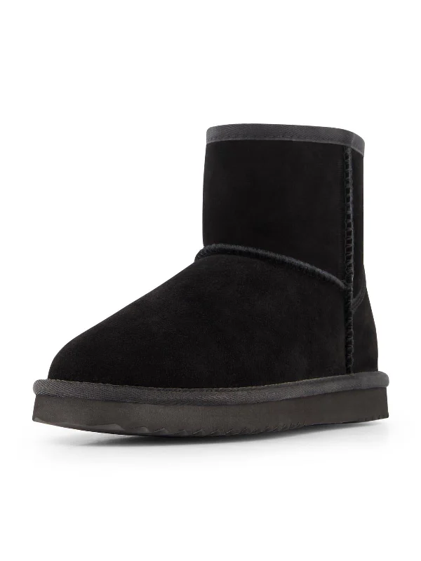 Sophie Mini Womens Suede Wool Shearling Boots