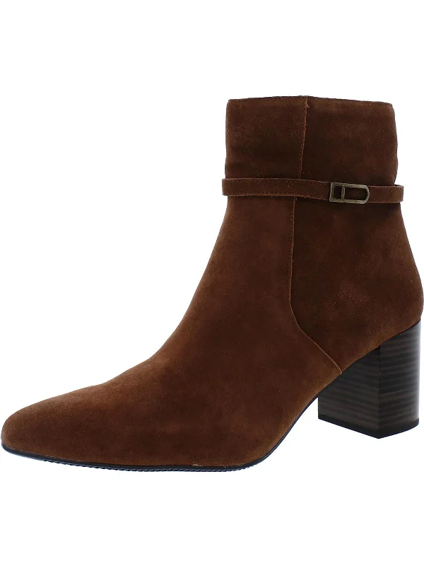 Tatum Womens Suede Block Heel Ankle Boots