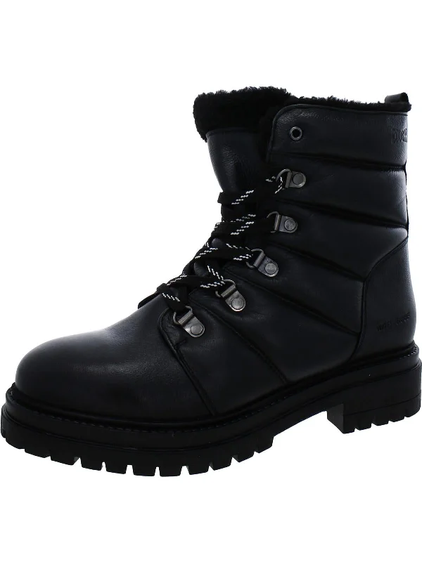 Vantage Womens Leather Quilted Winter & Snow Boots