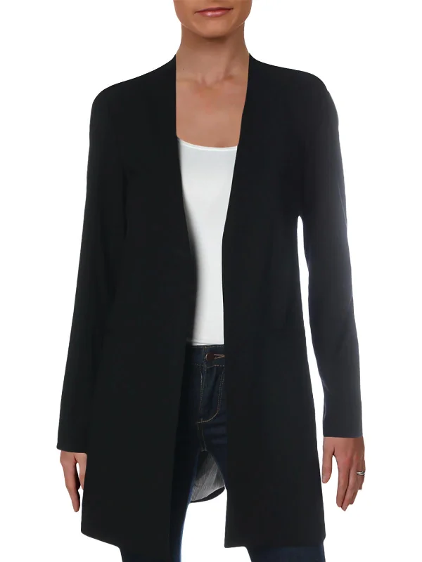 Womens Collarless Open Front Blazer