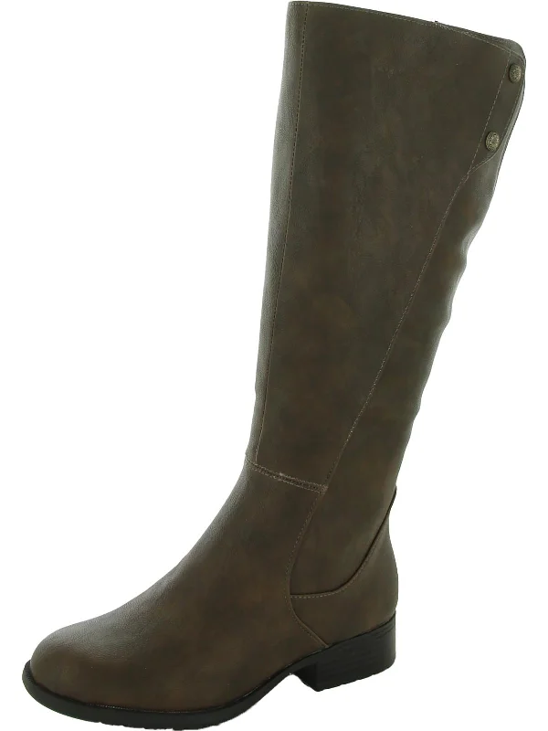 Xripley Womens Faux Leather Tall Riding Boots