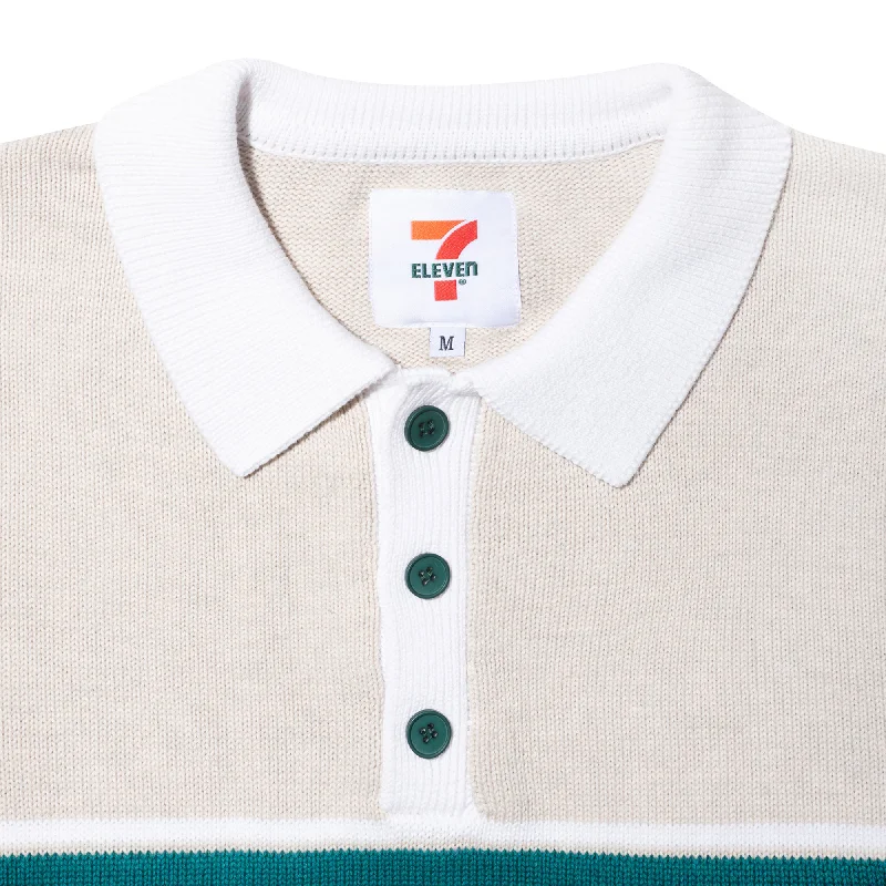 7-Eleven® Knitted Long Sleeve Polo