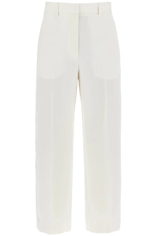 cropped wool blend trousers 243 WRB4511 FB0065 OFF WHITE