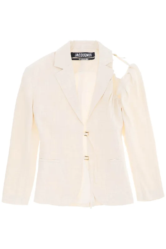 'la veste galliga' single-breasted blazer 233JA040 1069 OFF WHITE