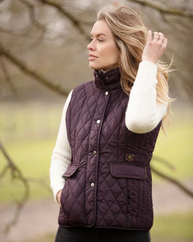 LJ001 - Ladies Maya Quilted Gilet - PLUM