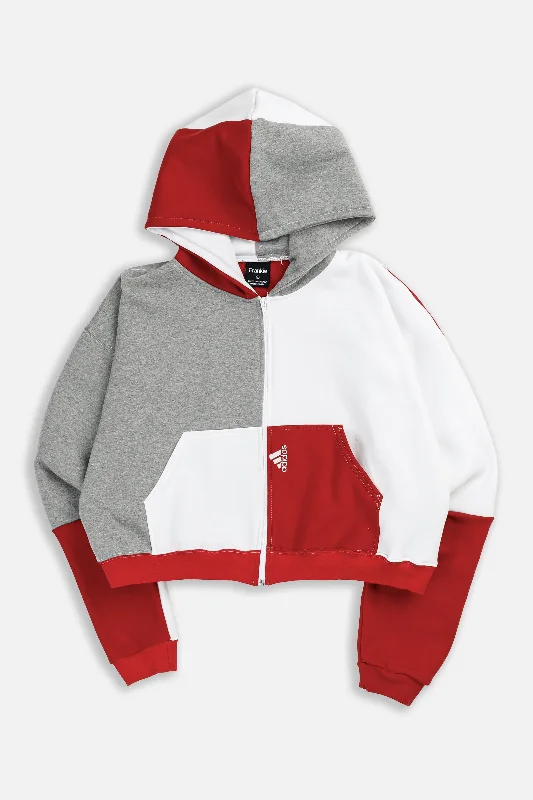 Rework Adidas Crop Zip Hoodie - XL